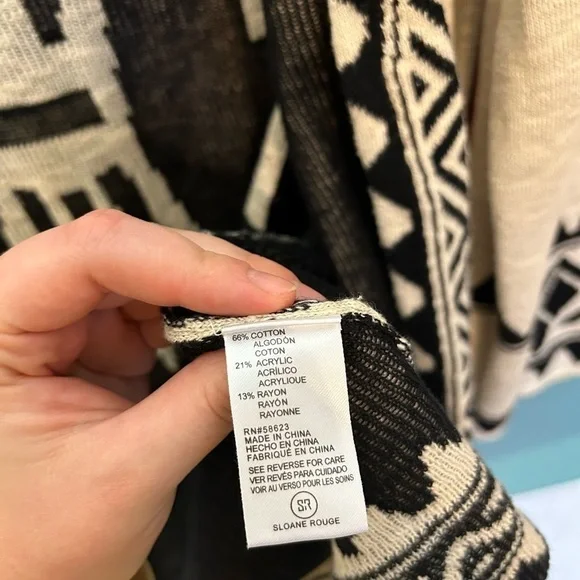 ANTHROPOLOGIE Sloane Rouge Open Front Tie Aztec Print Thunderbird Cardigan Set - Picture 11 of 12